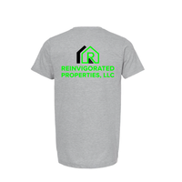 Reinvigorated Properties, LLC Gray with Neon Green T Shirt V1